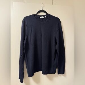 Sandro Men's Dark Navy Crewneck Sweater